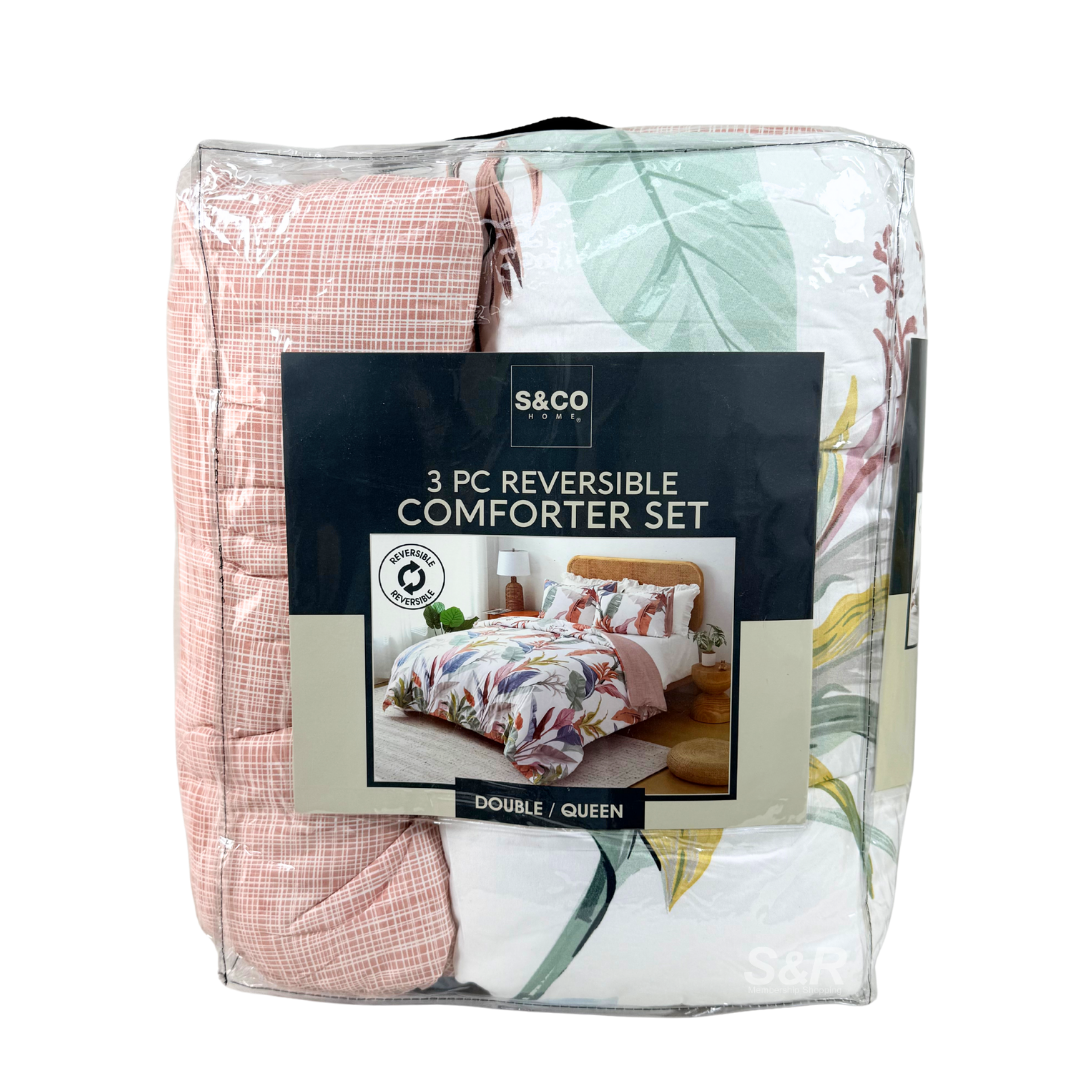 S&Co 3-piece Queen Reversible Comforter Set